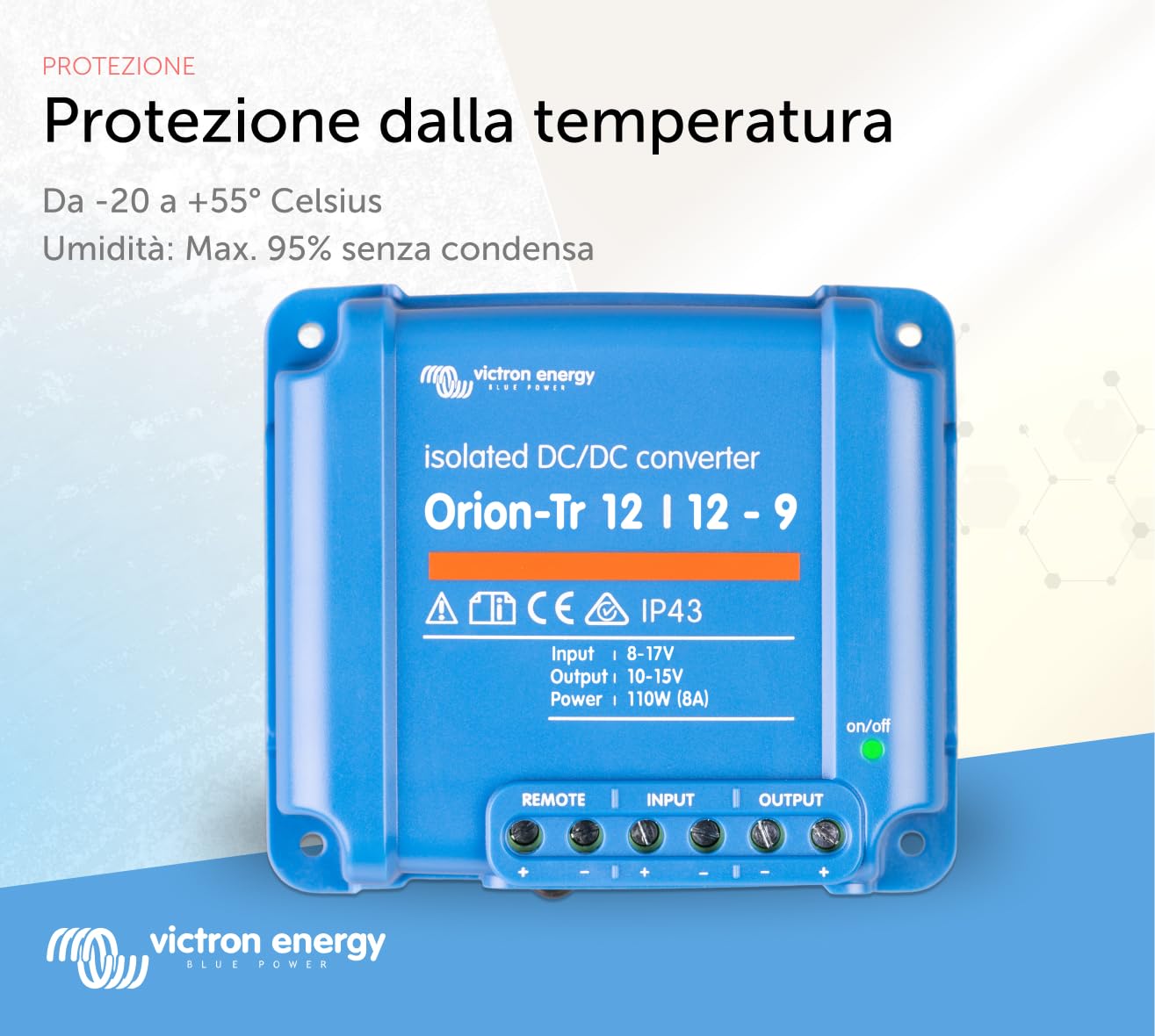 Victron Energy Orion-Tr IP43 12/12-Volt 9 amp 110-Watt Convertitore DC/DC, Isolato