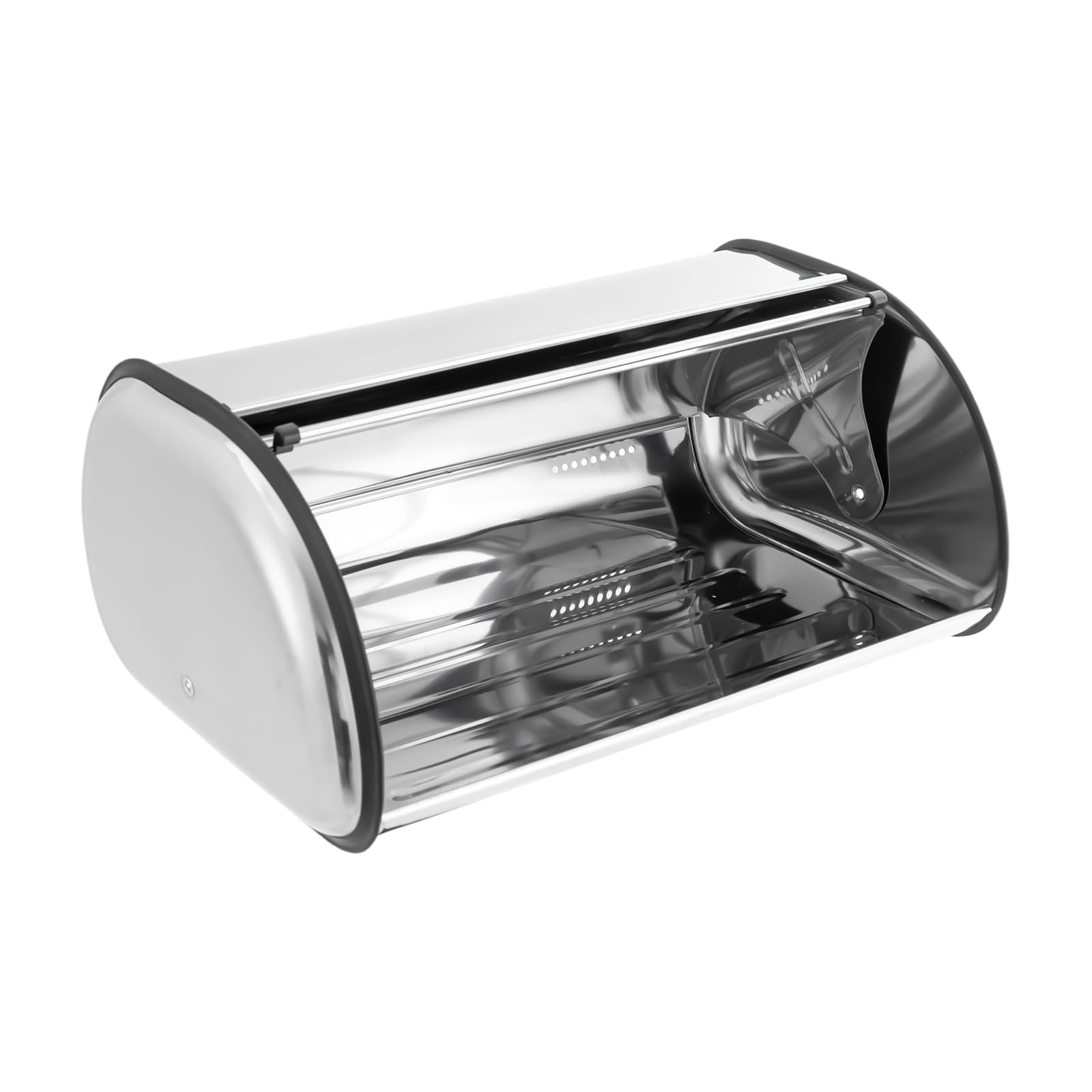 Contenitore per pane in acciaio inox 410, con coperchio arrotolabile, resistente alle zanzare, per pane, pane, pane, biscotti, pane, 43,5 x 27 x 18 cm