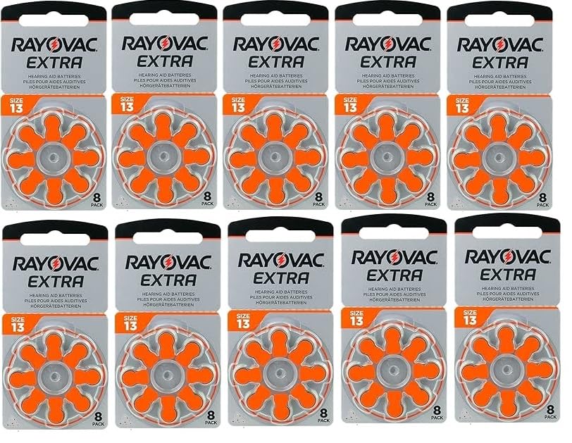 Rayovac Extra 80-PACK Hearing Aid Batteries Featuring Sound Fusion Technology | Size 13