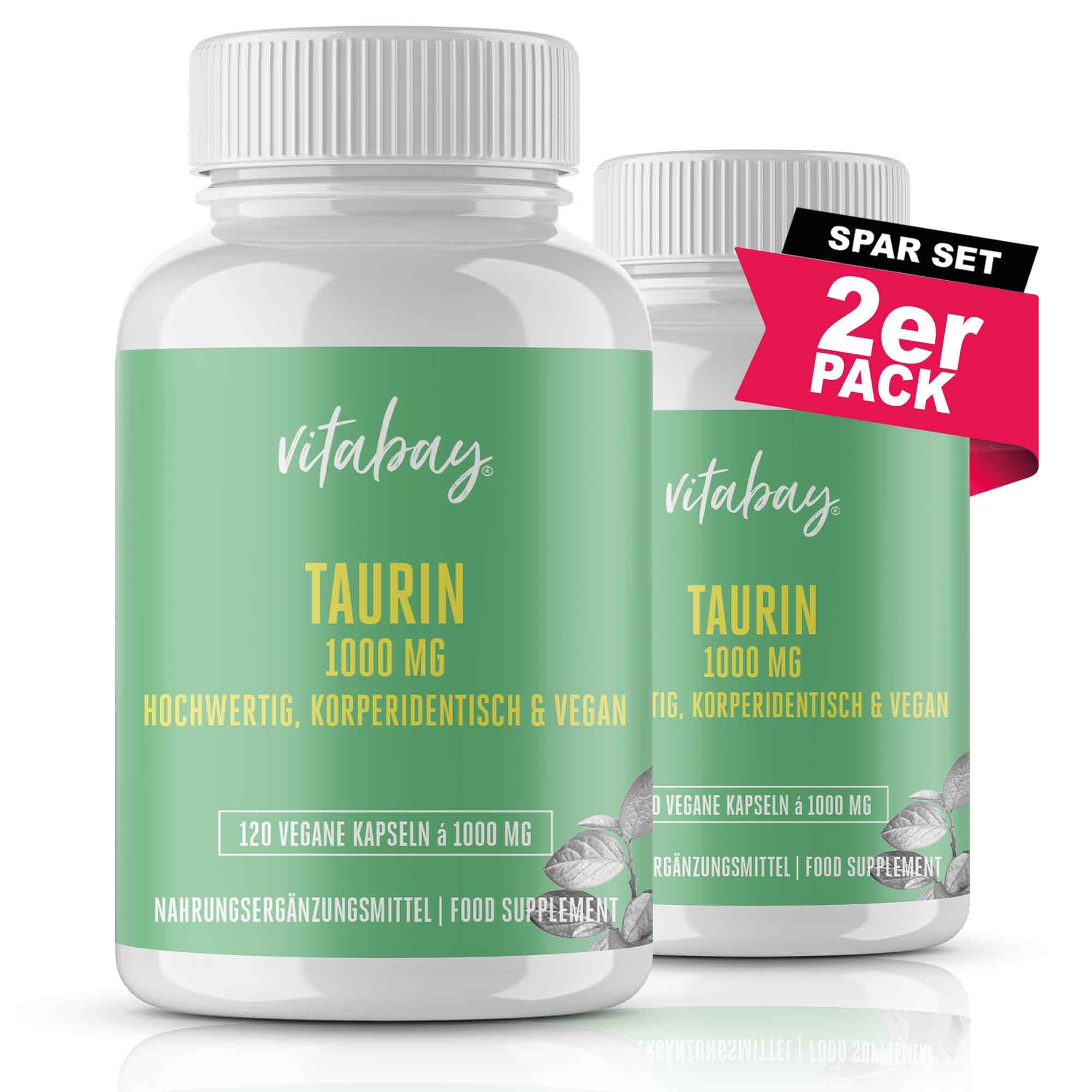 Vitabay Taurin Kapseln Hochdosiert 1000mg - 240 Taurin Kapseln