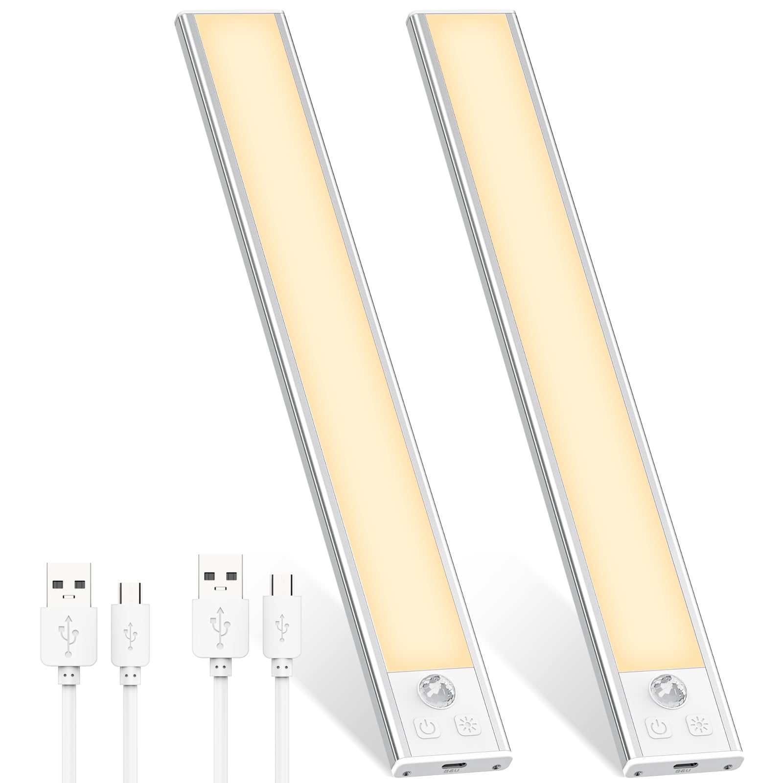 OUILA Schrankbeleuchtung LED mit Bewegungsmelder 41CM Unterbauleuchte Küche LED USB-C wiederaufladbar LED-Licht Dimmbar kabellos Nachtlicht für Küche Kleiderschrank Schrank