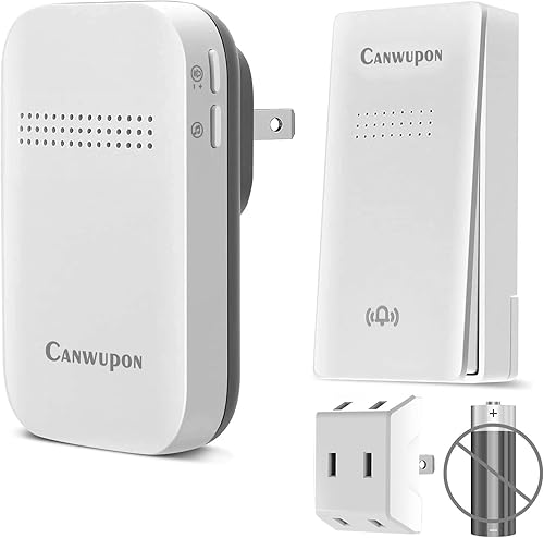 Timbre inalámbrico  Timbre de puerta autoalimentado, no requiere batería para el hogar, botón enchufable, timbre de puerta inalámbrico impermeable,