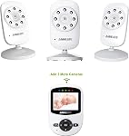 Moniteur de bébé vidéo avec appareil photo numérique, ANMEATE Moniteur vidéo numérique sans fil 2.4Ghz avec moniteur de température, 960ft Plage de transmission, 2-Way Parler, vision nocturne, batterie de grande capacité