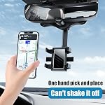 360 Degree Rotating and Retractable Car Phone Holder, Multifunctional Adjustable Car Rearview Mirror Phone Holder, Universal Vehicle Mobile Phone Holder for All Mobile Phones