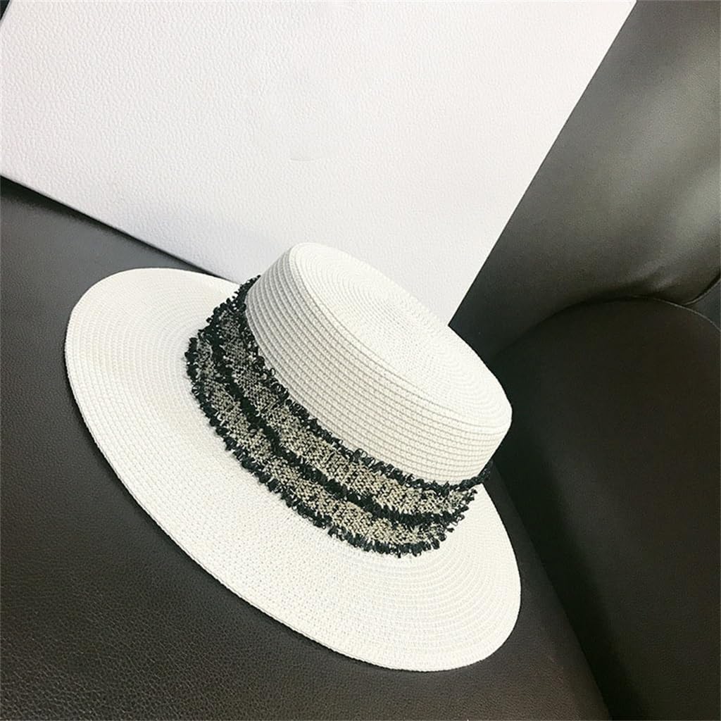 Flat Top Bowler Hat Sunscreen Sun Hat Single Color Plain Hat