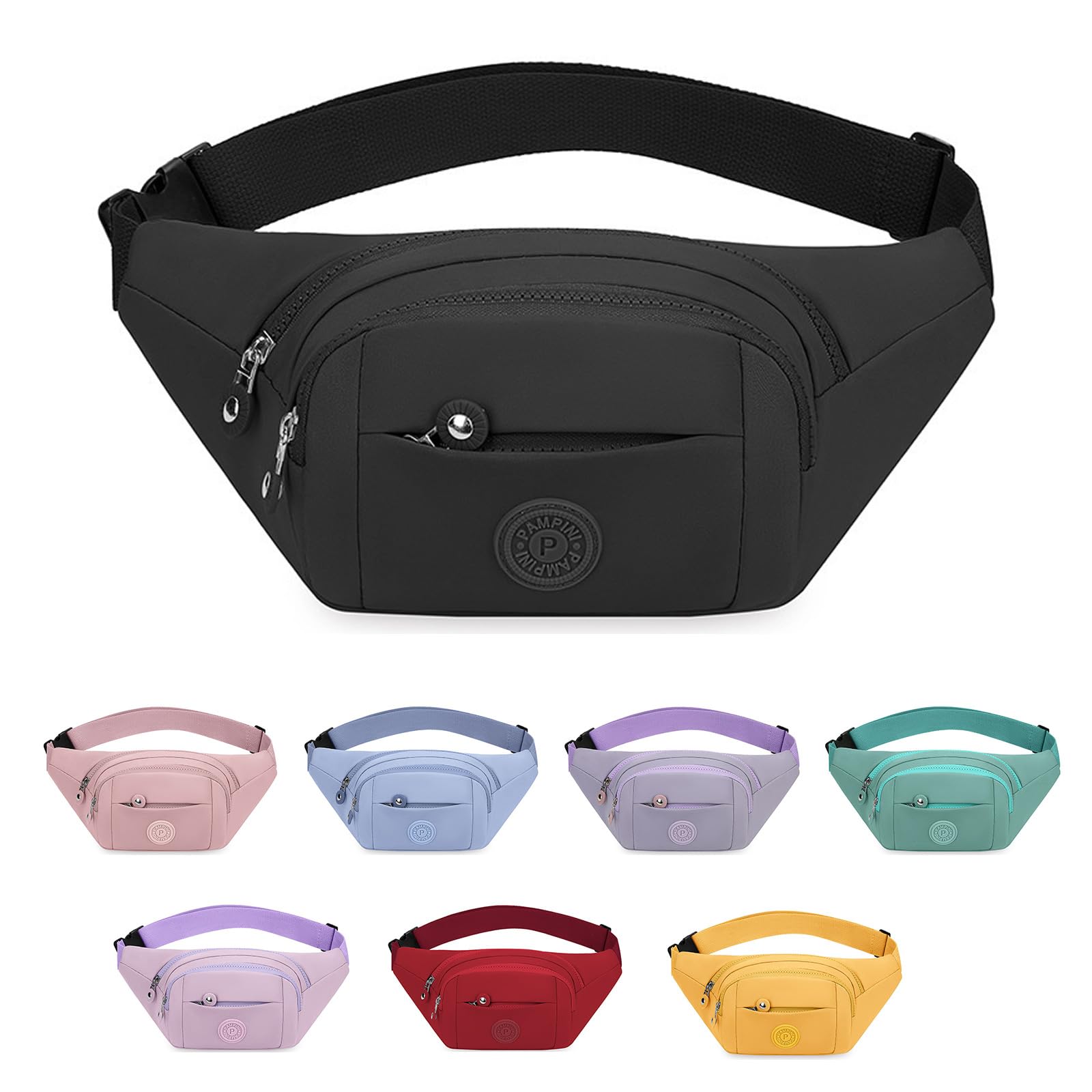 Mayoii Bumbags for Ladies, Fanny Pack for Women Men with Adjustable Belt, 2-Zipper Pockets, Large Capacity, Lightweight Waist Bag Suitable for Daily Use (C-Black) — image 1