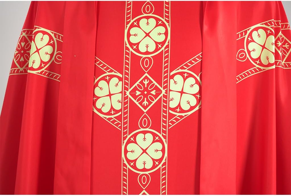 MYAYD 5 Colors Gothic Chasuble Church Pastor Celebrant Priest Vintage Robe Gown Cape Cassock Vestment - Image 5