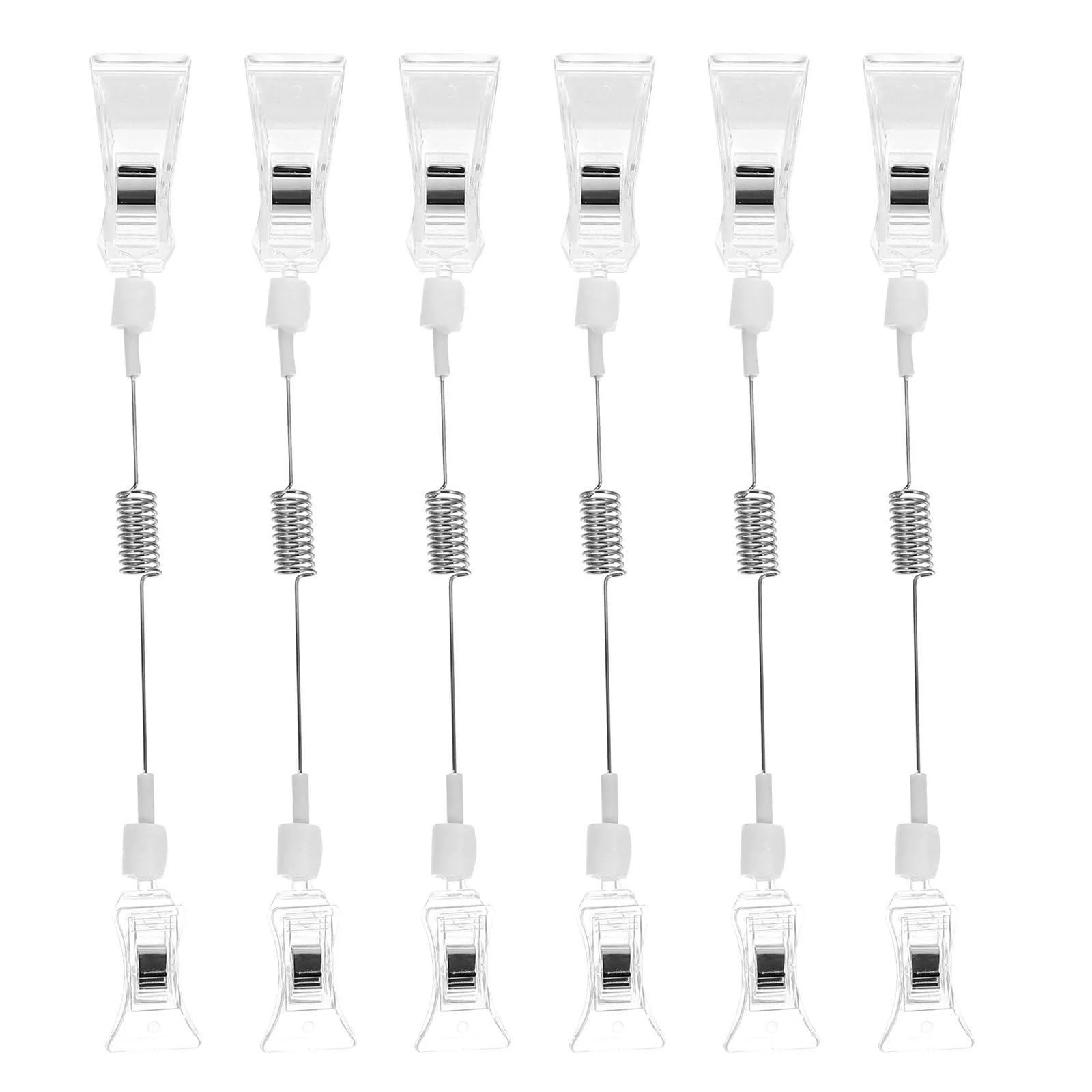 Vaeltor 20Pcs Plastic Stainless Steel Price Display Clips Rotatable Sign Holder Stand Advertising Clips for Supermarket Retail
