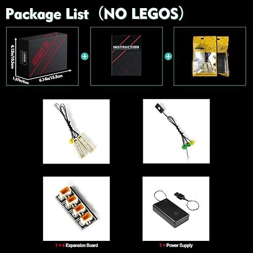 Miniatura 8 de VONADO Kit de luces LED para Lego Dinosaur Fossils T. rex Skull 76964 (solo luces, sin modelos) Juego de iluminación creativa Accesorios compatibles