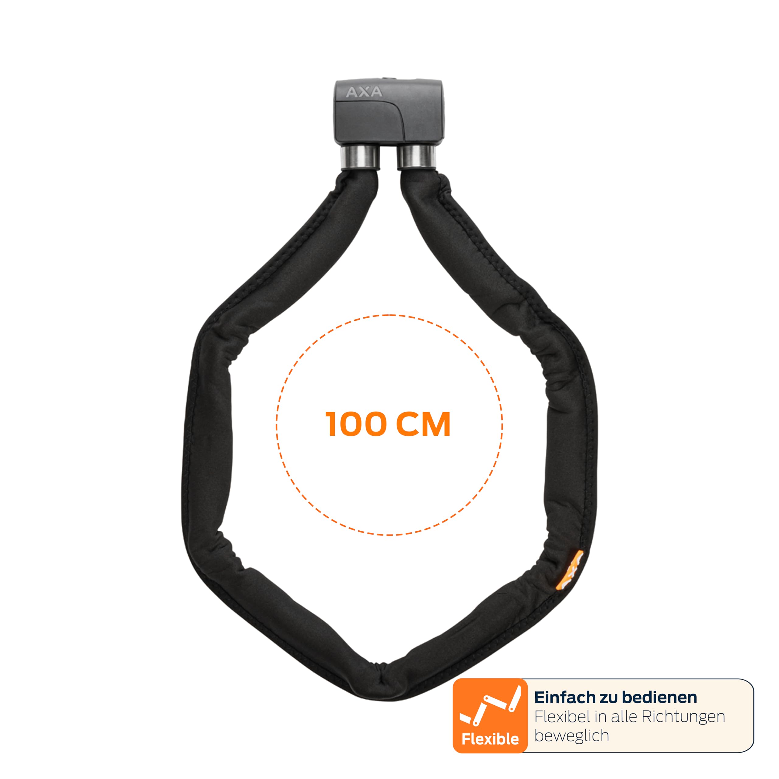 AXA Foldable 8-100 – Antivol Pliable pour vélo – Longueur : 100 cm