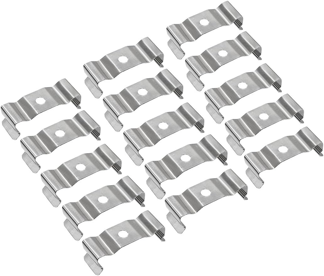 uxcell T8 Clips Bracket Hanger for Integrated Tube Light Fixture, Nickel-plated Manganese Steel, Pack of 15