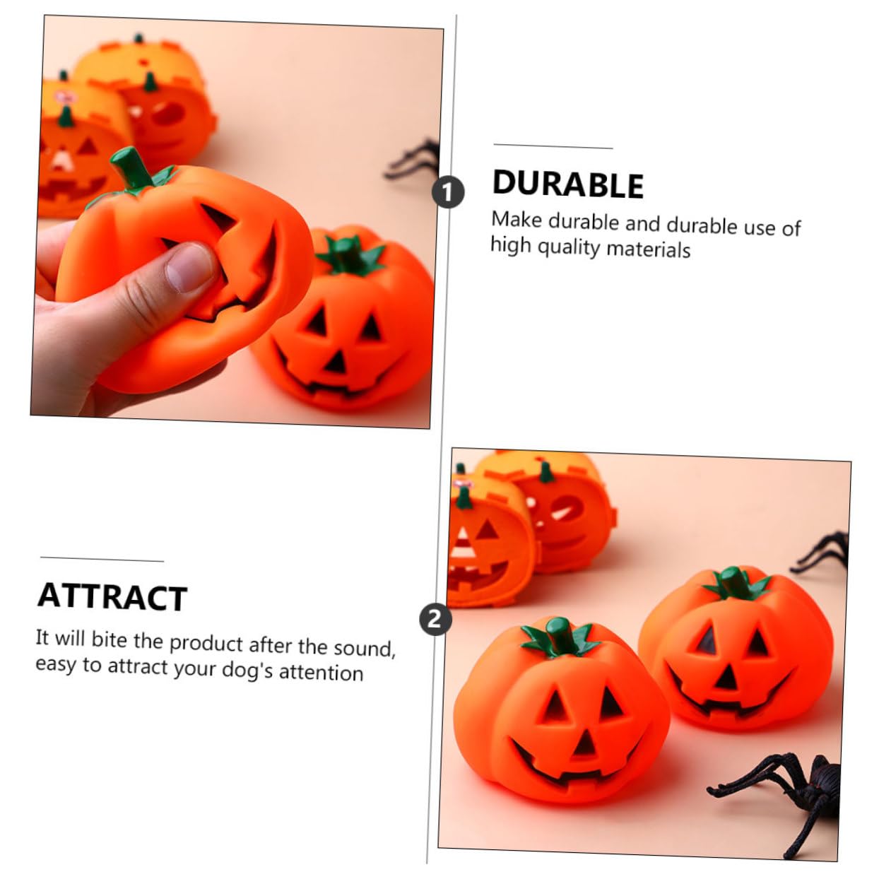 WOONEKY 8stücke Teiliges Halloween Kürbis Quietschspielzeug Für Kleine Hunde Interaktives Kauspielzeug Gesunder Kaubedürfnisse Für Haustierbesitzer
