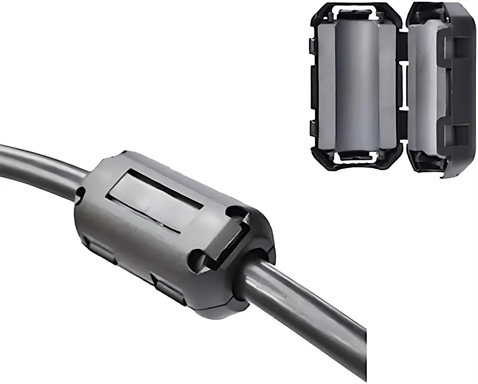 Filtro in ferrite a scatto anti-interferenza for cavo con nucleo in ferrite, diametro interno 3,5/5/7/9/11/13 mm, filtro di smagnetizzazione(15MM Black,20 PCS)
