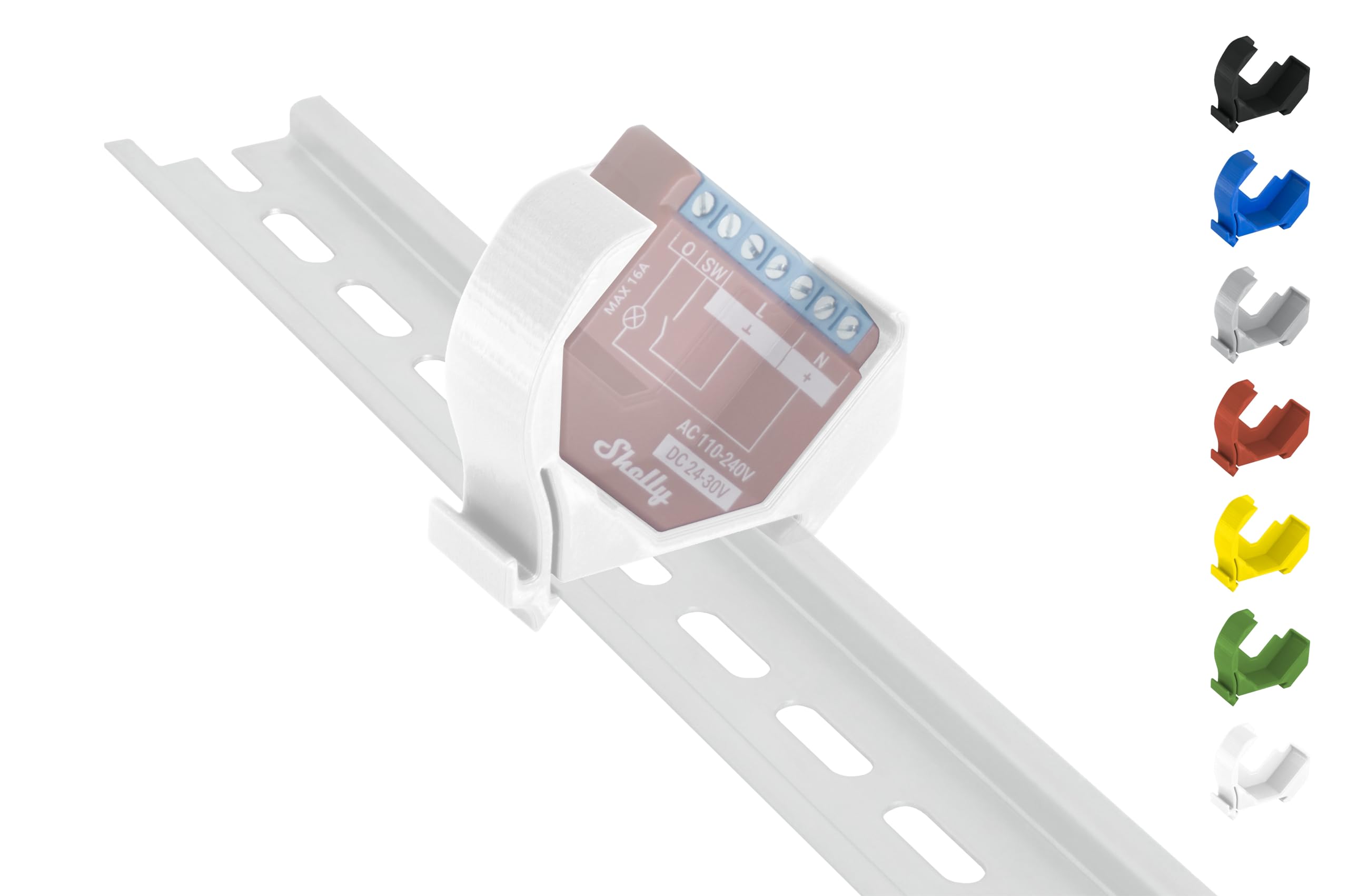 Set 2 Supporti Per Guida DIN Per Shelly Plus Mini - Stampati In 3D PETG, Made In Germany - Foto 3