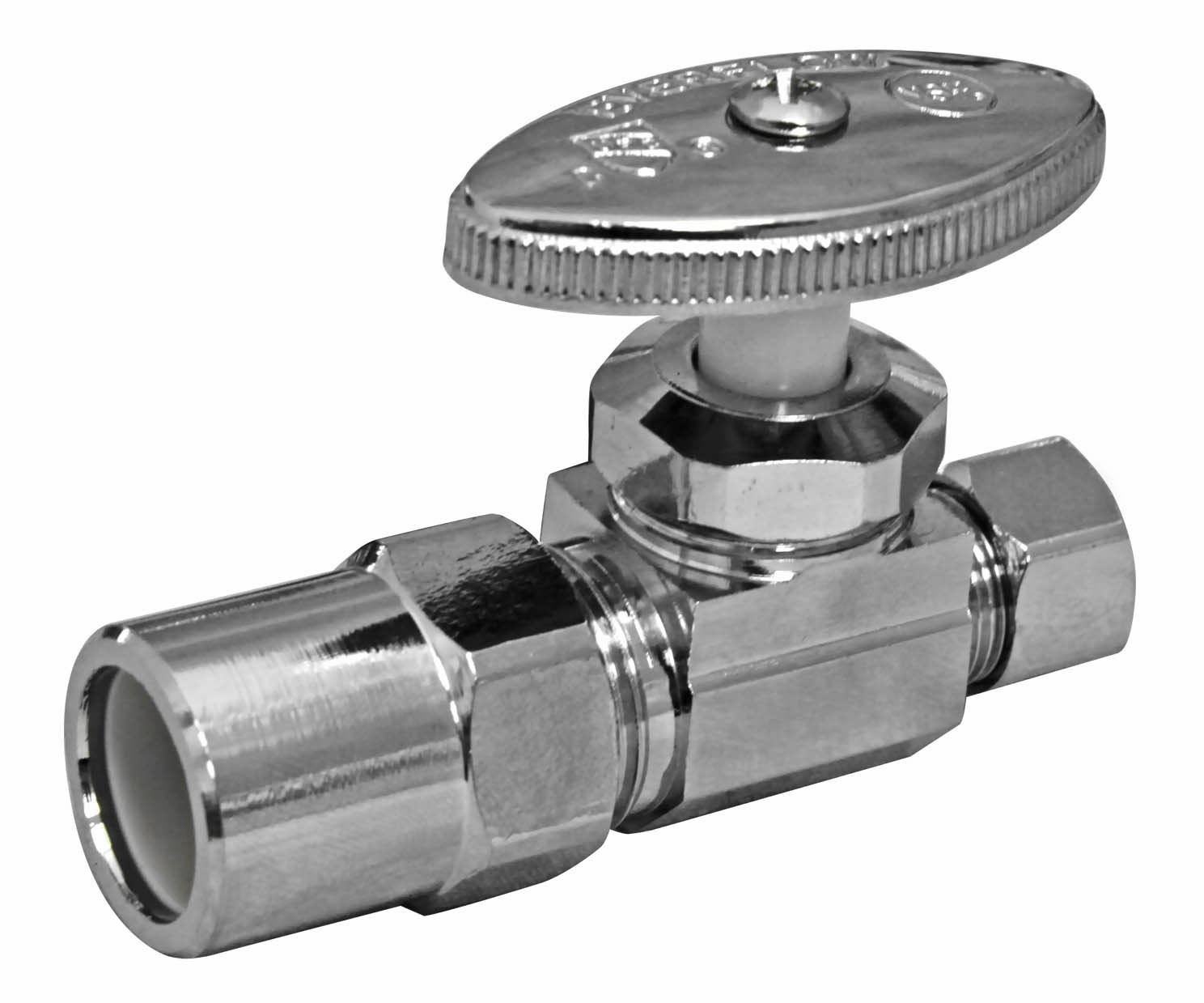 Midline Valve Chrome Brass Shutoff Valve - 1/2" FIP X 3/8" COMP Multi-Turn Angle Stop For Toilet, Sink & More