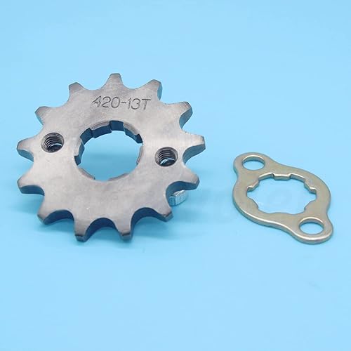 Miniatura 5 de Amavoler Piñón delantero 420-13T, piezas de repuesto de 0.78 pulgadas para motocicletas Dirt Pit Bike de 50 cc, 70 cc, 90 cc, 110 cc, 125 cc, ATV, 4