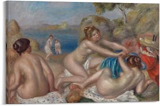 Bathers Playing with A Crab by Pierre-Auguste Renoir Canvas Wall Art Prints Poster Photo Picture Painting Posters Room Decor Home Decorative 16x24inch(40x60cm)