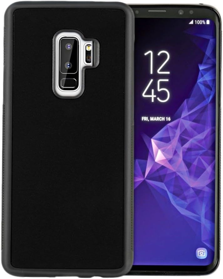 Lobwerk Anti Gravity Phone Case for Samsung Galaxy S9 Plus SM-G965 6.2 Inch Sticks to Anything Hands Free Sticky Cover Black
