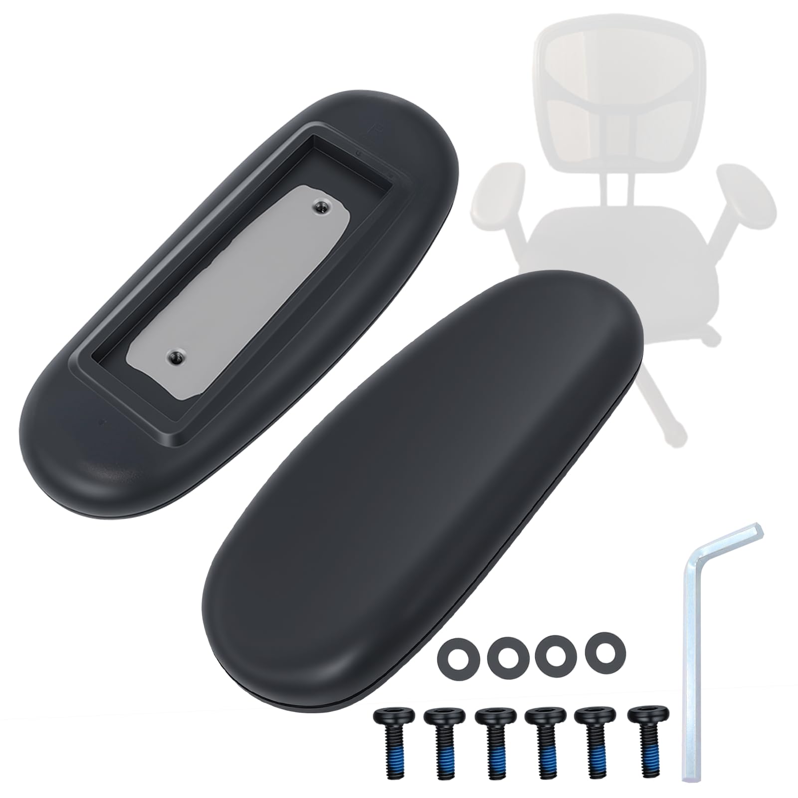 armlehne für Bürostuhl, passend für alle Arten von Armlehnen mit Befestigungslochmustern, Schrauben-Set, Schreibtisch-Armlehnenbezug