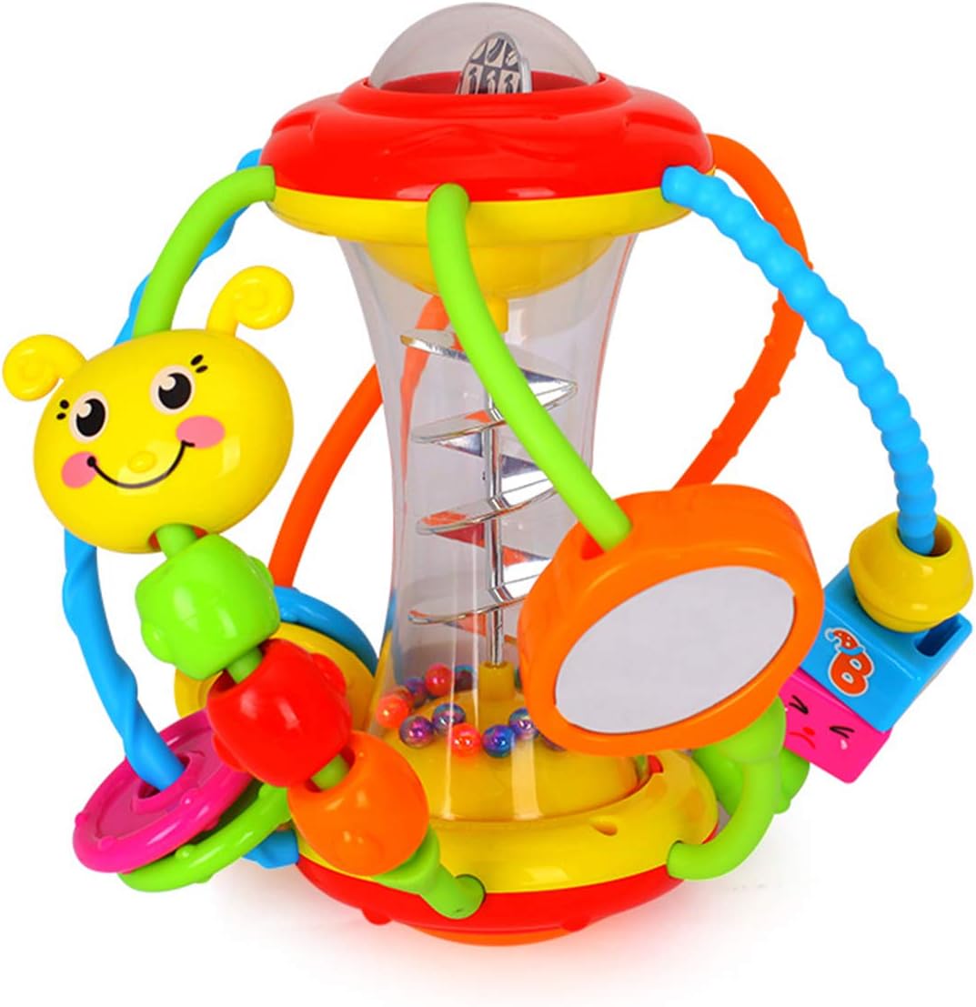 Baby Toys 0-6-12 Months, Baby Rattle Toys Activity Ball Infant Toys 6 Month Old Baby Toys 3-6 Months, Shaker Grab Spin Travel Toys Easter Basket Stuffers