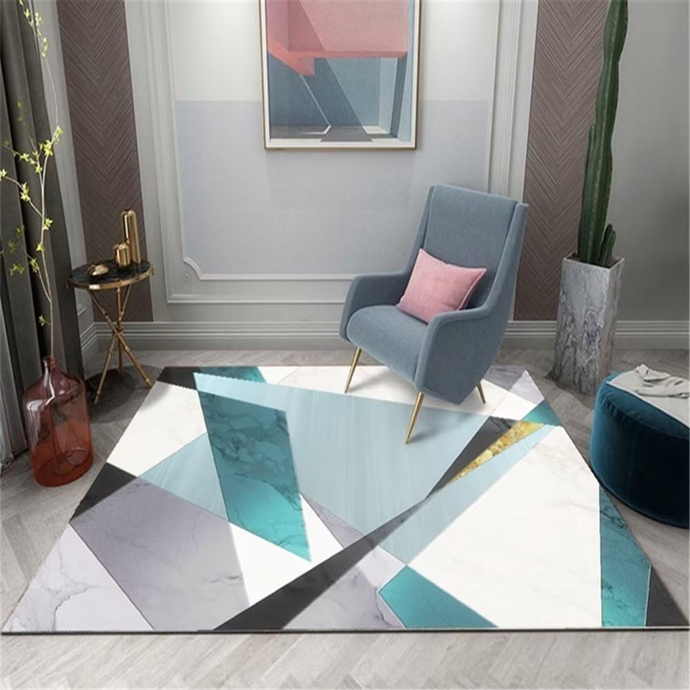Tapis vert motif rayé en désordre 120x180cm pour restaurant et chambre