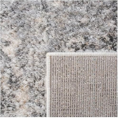 Miniatura 5 de SAFAVIEH Berber Shag Collection - Alfombra cuadrada de 3 pies 3 pulgadas, color marfil y beige, diseño abstracto moderno, no desprende pelusa y de