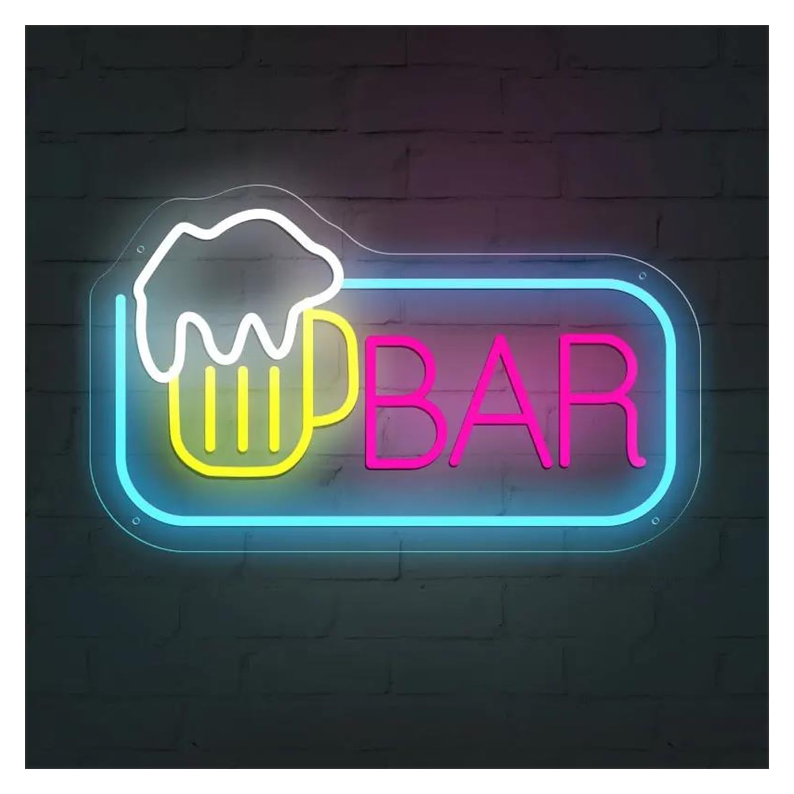 SHOUXI Sign Lamp Bar Neon Signs Light USB Powered for Restaurant Pub Cocktails Beer Bar Wall Decor Sign Illuminated(50x30CM)