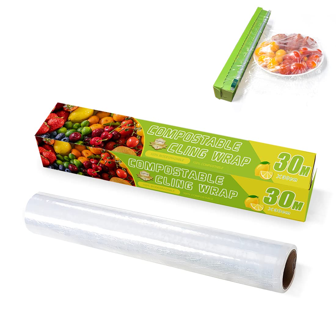 Buy Compostable Cling Wrap with Slide Cutter, Certified Biodegradable