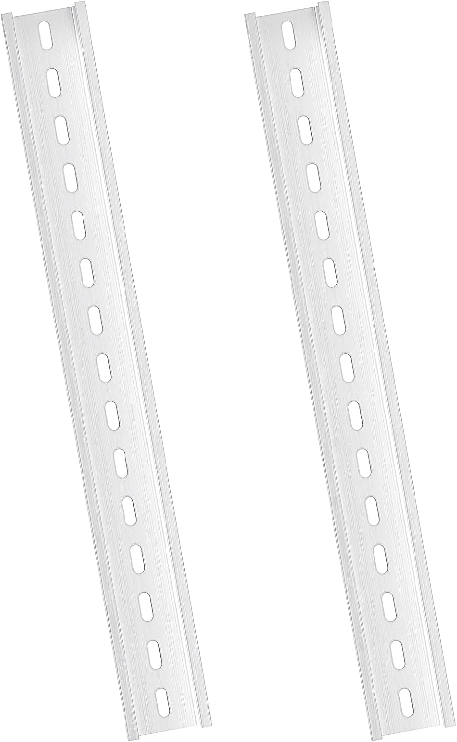 2 Pack Silver Aluminum Rails,Din Rail Mount,Aluminum DIN Rails for Industrial Dins Rail Mount Applications,300mm Long x 35mm Wide x 7.5mm High