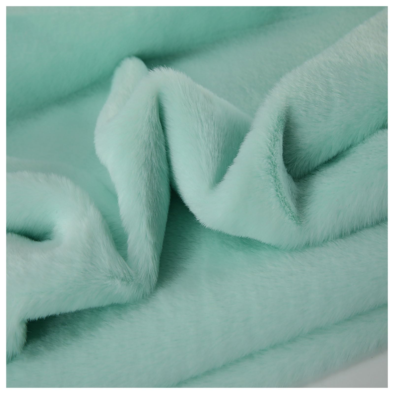 Short Pile Plain Fun Faux Fur Fabric Material, Soft Plush Faux Imitation Fur Material, for Costume, Cosplay, Art Crafts, Photography Backdrops, Home Decor, Toys, 50x160cm, 59 Colors (Color : Green 1