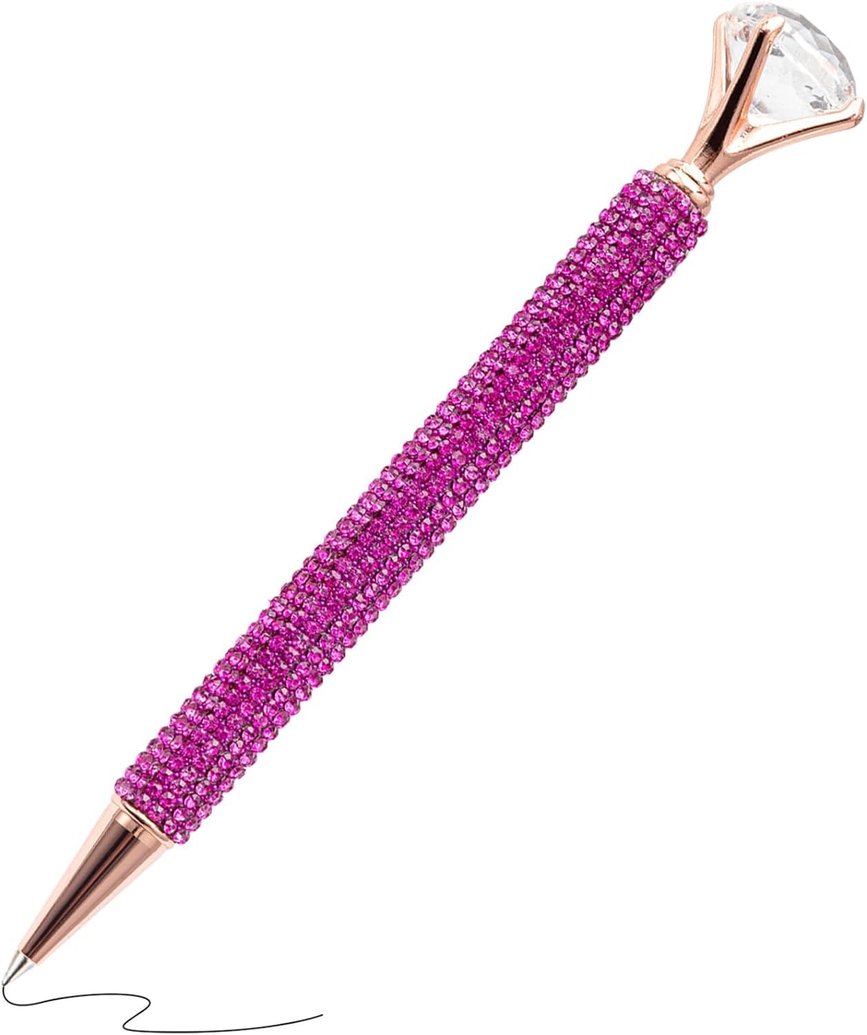 YOUKAI 8 Stück Goldfarbene Diamant-Kugelschreiber – Mit Schwarzer Tinte, Clip – Für Frauen & Mädchen