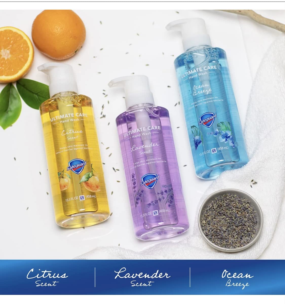 Safeguard Liquid Hand Soap 3-in-1 Ultimate Care Pack, Micellar Deep Cleansing (15.5 fl. oz. 3 pk.)