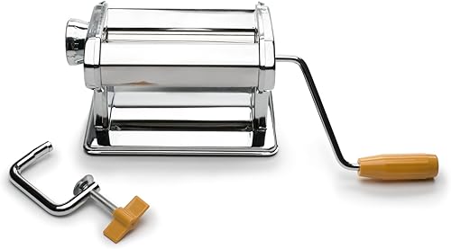 Fox Run 57666 Máquina para hacer pasta/rodillo, acero inoxidable, 8 x 14 x 6.5 pulgadas