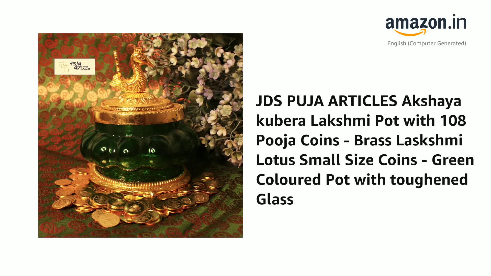 Buy JDS Puja Articles Akshaya Lakshmi Kubera Pot with 108 Brass
