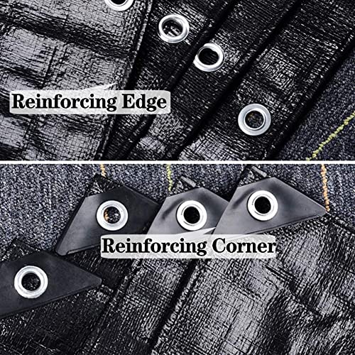 Tarps Heavy Duty Waterproof 8X8Ft,Tezong Black Poly Tarp Multipurpose Tarpaulin Outdoor Cover For Emergency Rain,Patio Furniture,Roof,Camping,Car,Pool,10Mil Thickness #TOP3