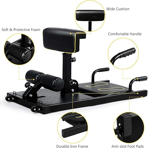 Miniatura 4 de GYMAX Sissy - Máquina de sentadillas, máquina de entrenamiento 8 en 1 con altura ajustable y espuma protectora, máquina de entrenamiento de