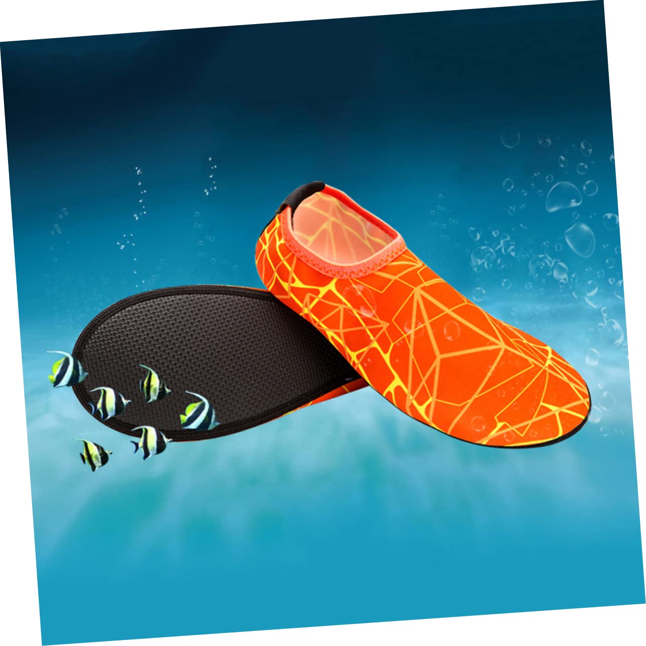 BIUDECO 1 Pair Adult Non Slip Diving Socks Quick Dry Swimming Socks for Snorkeling S Lightweight Orange Ankle Protection for Water Sports