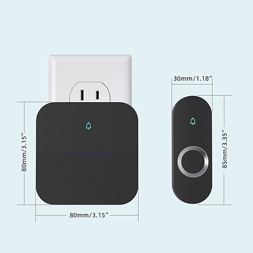 Miniatura 6 de AIDA Timbre inalámbrico iluminado para el hogar, timbre a batería impermeable de 1,000 pies, 5 niveles de volumen con 58 timbres y flash LED