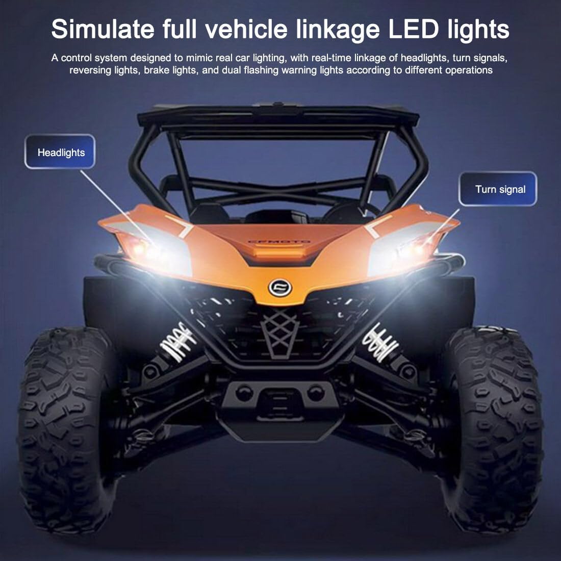 1:12 Skala All-terrain Rc Monster Truck, 20 Km H Szybkie Czterokołowe Napęd Terenowy, Przednie I Tylne światła Led, Samochód Rc Dla Dorosłych (Orange)