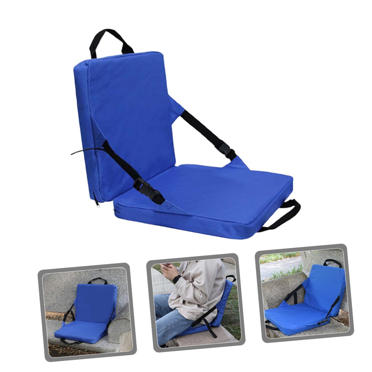 Faltbares Outdoor Sitzkissen aus Oxford Wasserabweisend Leicht Tragbar für Camping Picknick Park mit Komfortabler Polsterung und Robustem Material in Blau