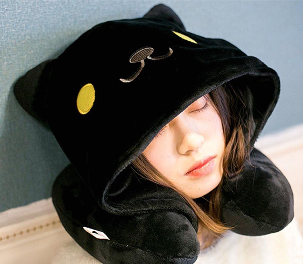 Authentic Crazy Deals MathewArt Cartoon Cat U-Shaped Plush Soft Pillows Neck Pillow with Hood Crazy Clearance MathewArt Cartoon Cat U-Shaped Plush Soft Pillows Neck Pillow with Hood