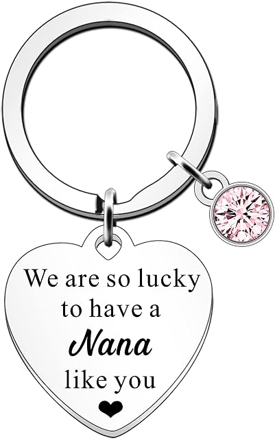 SDOFY Nana Gifts from Granddaughter Grandson Nana Keyring Nana Birthday Gifts We are So Lucky to Have a Nana Like You Keychain