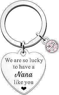 Nana Gifts from Granddaughter Grandson Nana Keyring Nana Birthday Gifts We are So Lucky to Have a Nana Like You Keychain