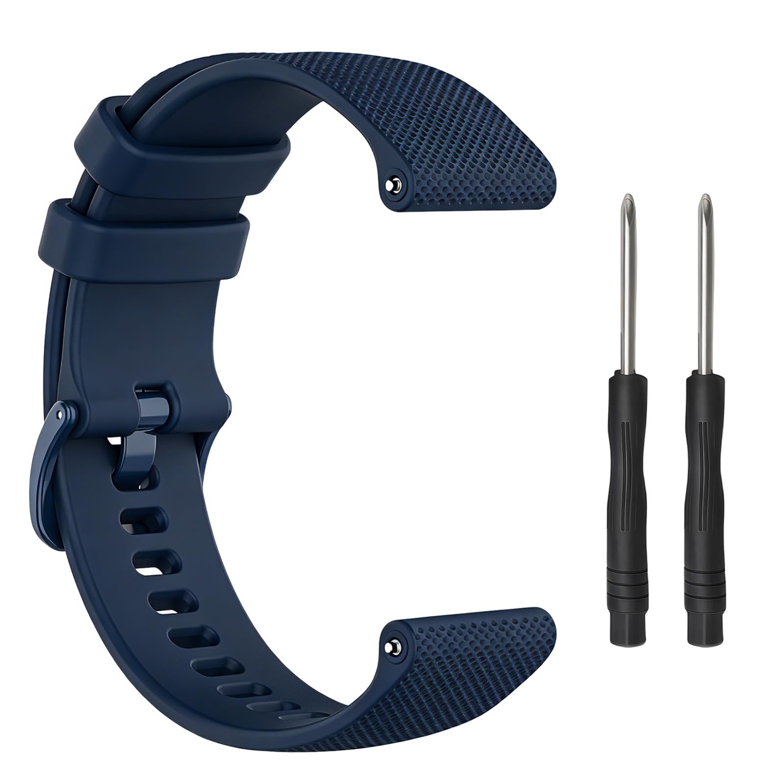 JOVIA 22mm Quick Release Silicone Watch Band Compatible with Garmin Fenix 8/7/6/5, Forerunner 945/935, Approach S60/S62, Quatix 6, Navy Blue & Black 2PCS Set with 2.0mm Cross Screwdriver