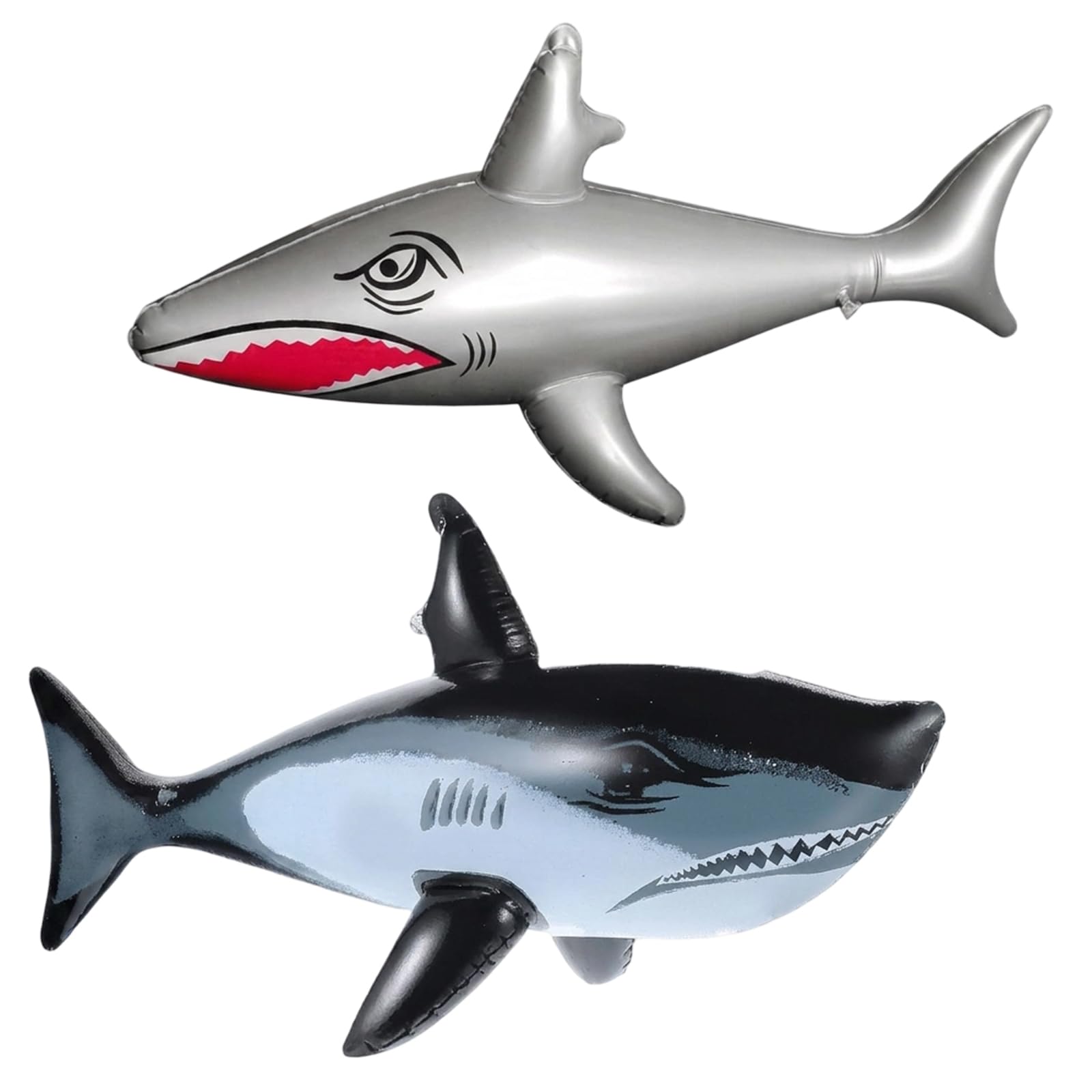 2 Pcs Inflatable Shark Pool Float, 80CM Animal Inflatables Pool,Durable PVC Realistic Sharks Inflatable, Ideal for Hawaiian Beach Party, Birthday Decors,Ocean-Themed Parties and Pool Decorations