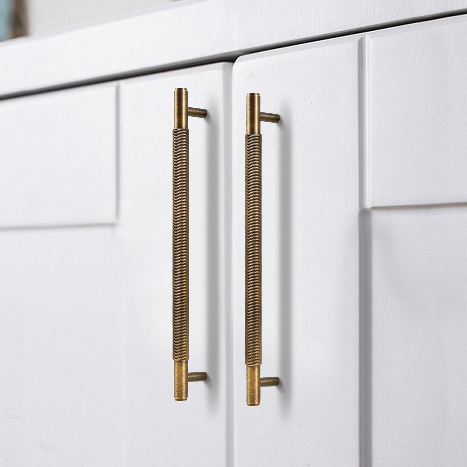 Retro Cabinet Pulls Antique Brass Kitchen Drawer Pulls Drawer Handles Single Hole 10-1/5 Inch Length, 1 Pack, 3XL