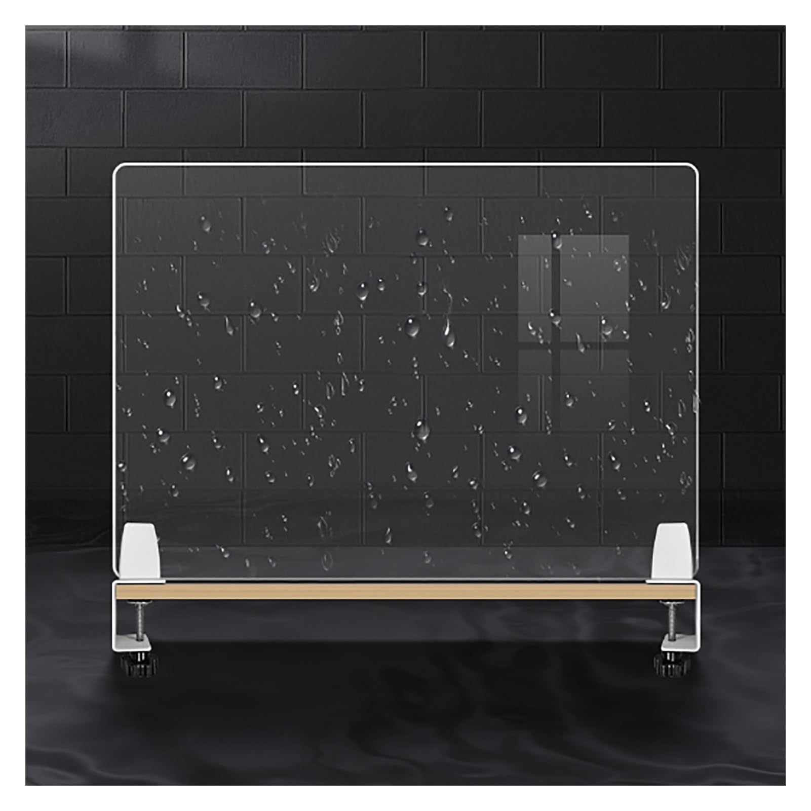 GDMDPTE Acrylic Desk Partition Baffle & Divider for Increased Office Privacy Countertop Clamp on Panel (47.24x19.69in)