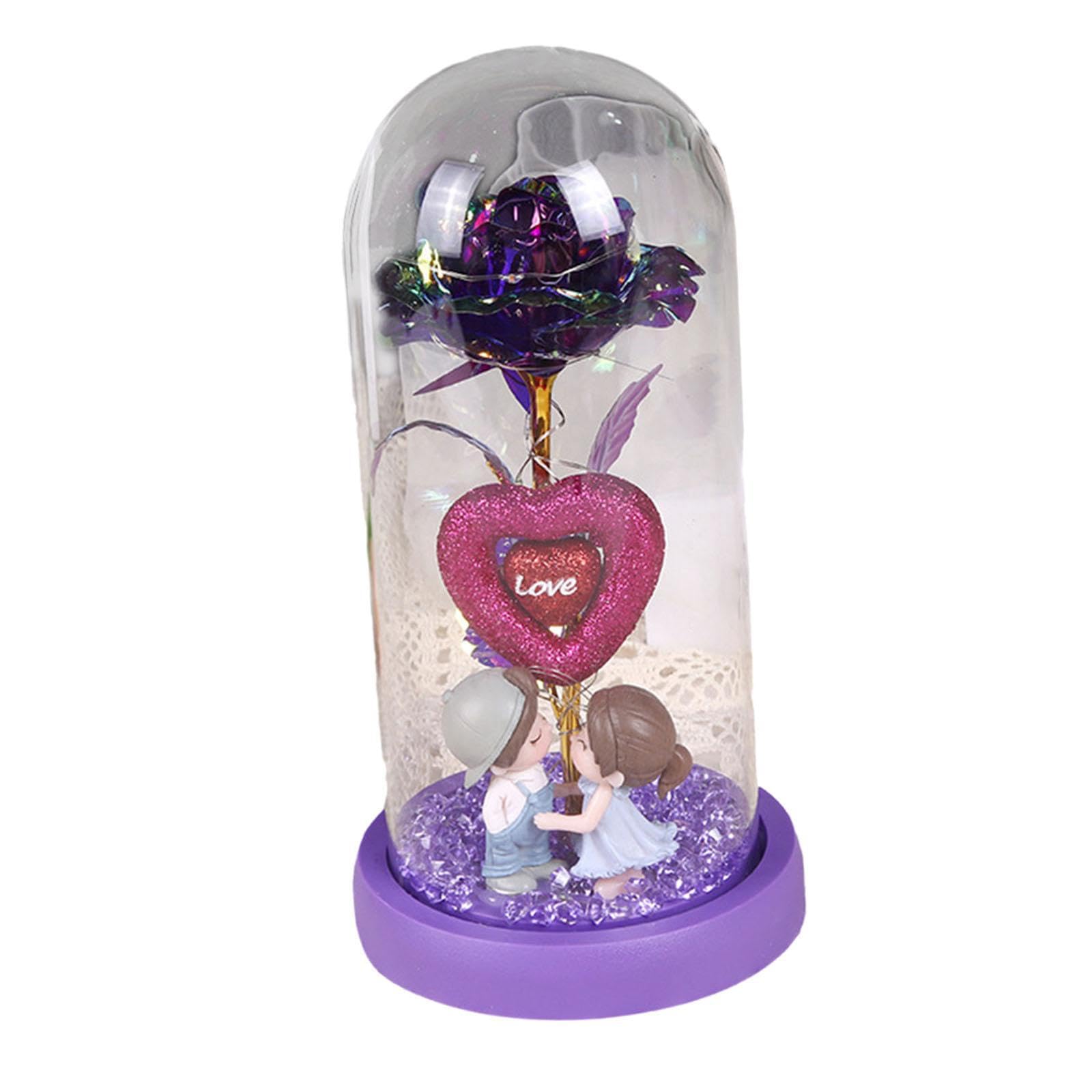 YIXANNX Eye-Catching Tabletop Light Rose Gifts Beautiful Valentines Day Gifts Elegant Glass Night Light Home Which Are Lifelike Valentines Day Decor Mens