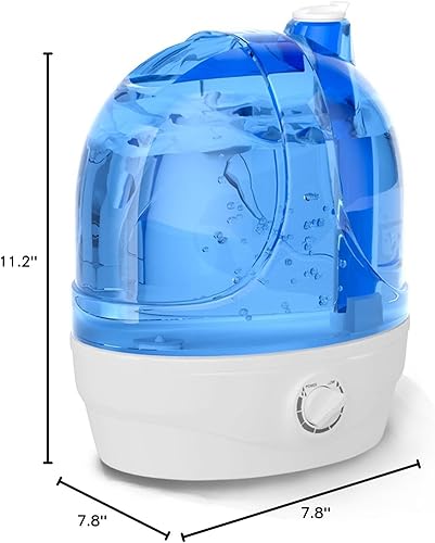 Vista 8 de AZEUS Humidificador ultrasónico de niebla fría de gran capacidad de 2.8 litros, potente control de humedad para espacios cómodos, dura hasta 30