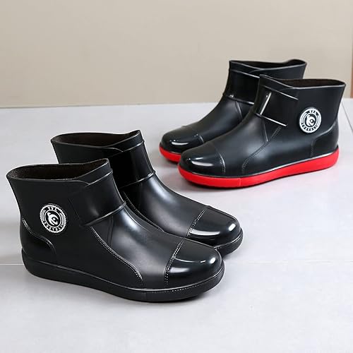 Miniatura 8 de Hsttgsr Botas de lluvia para mujeres y hombres, botas de goma impermeables para hombre, botas de jardín antideslizantes, zapatos de pesca ligeros